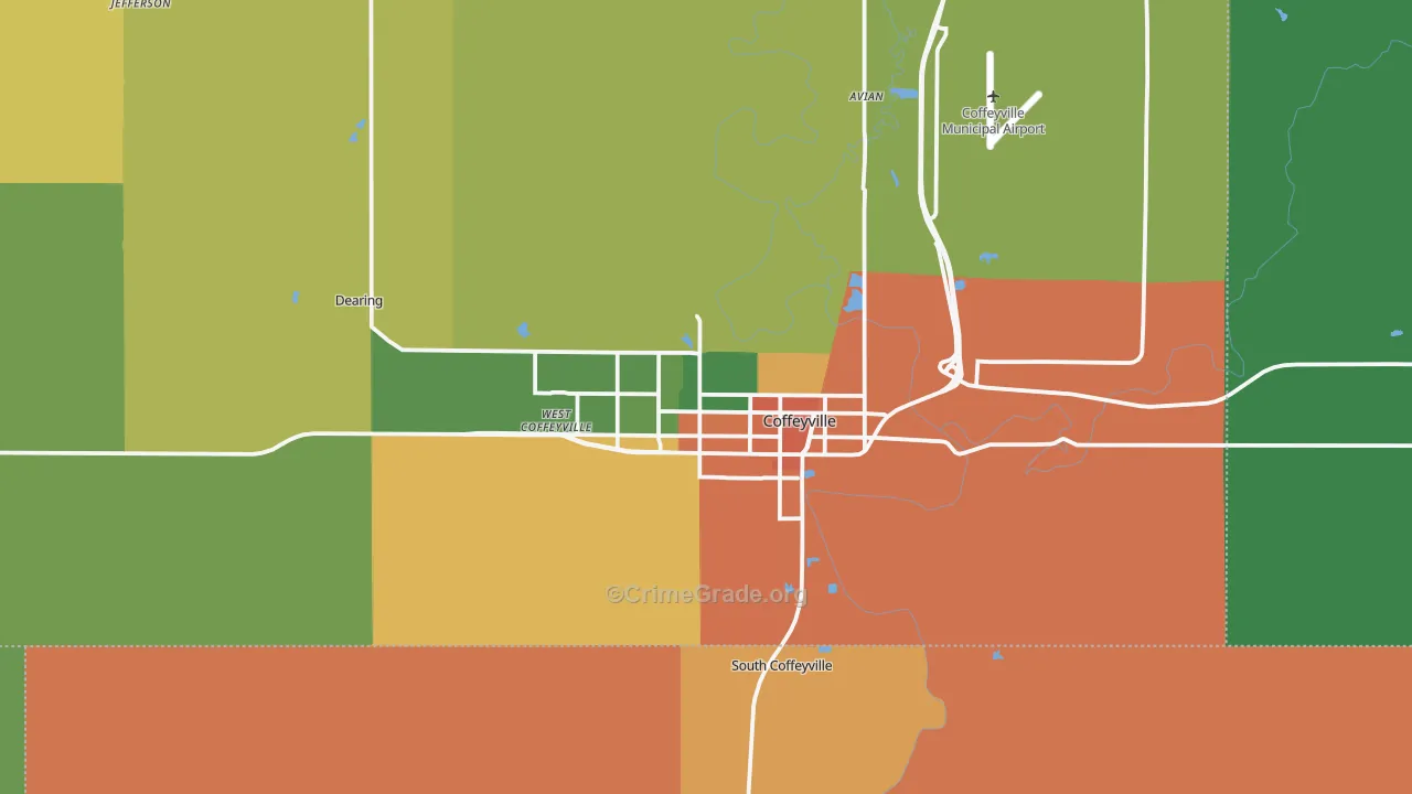 67337, KS Map of Theft Rates