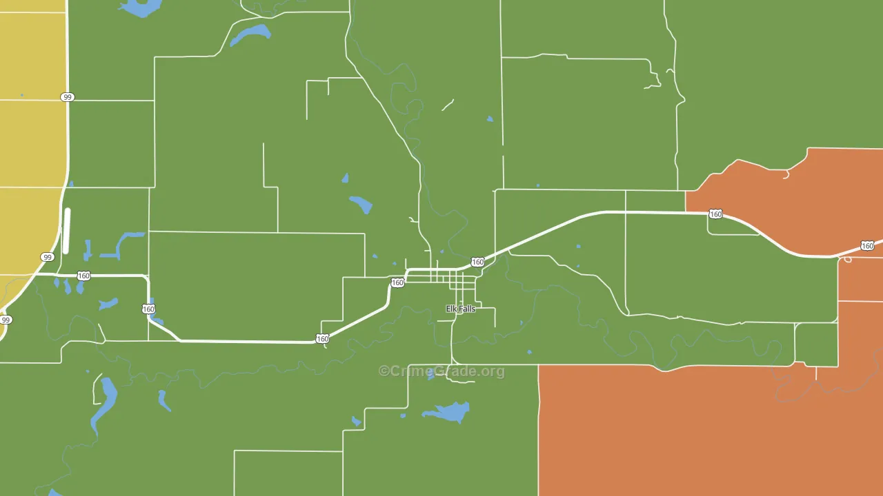 67345, KS Map of Theft Rates