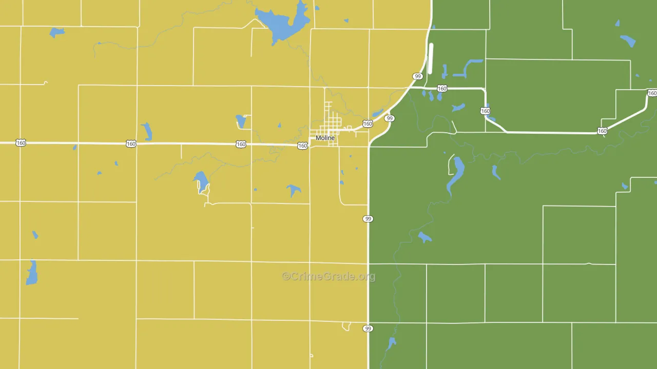 67353, KS Map of Theft Rates