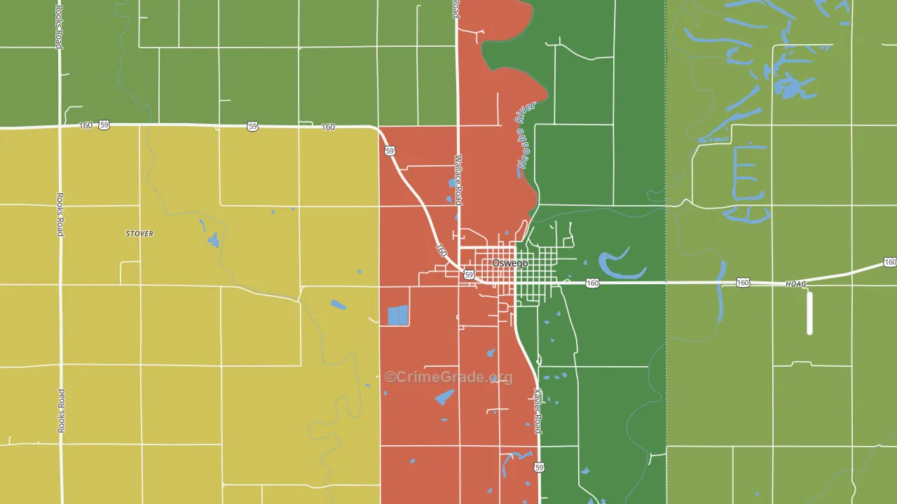 67356, KS Map of Theft Rates