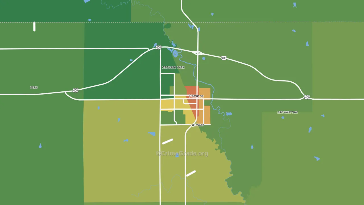 67357, KS Map of Theft Rates