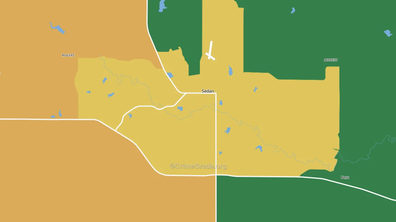 67361, KS Map of Theft Rates