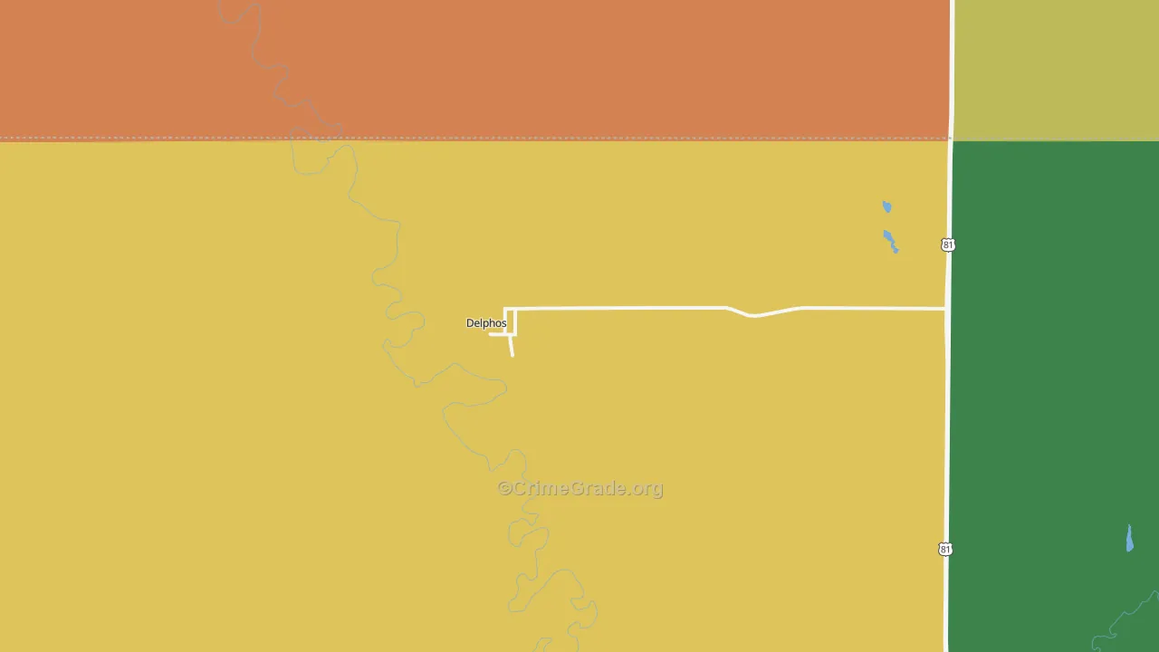 67436, KS Map of Theft Rates