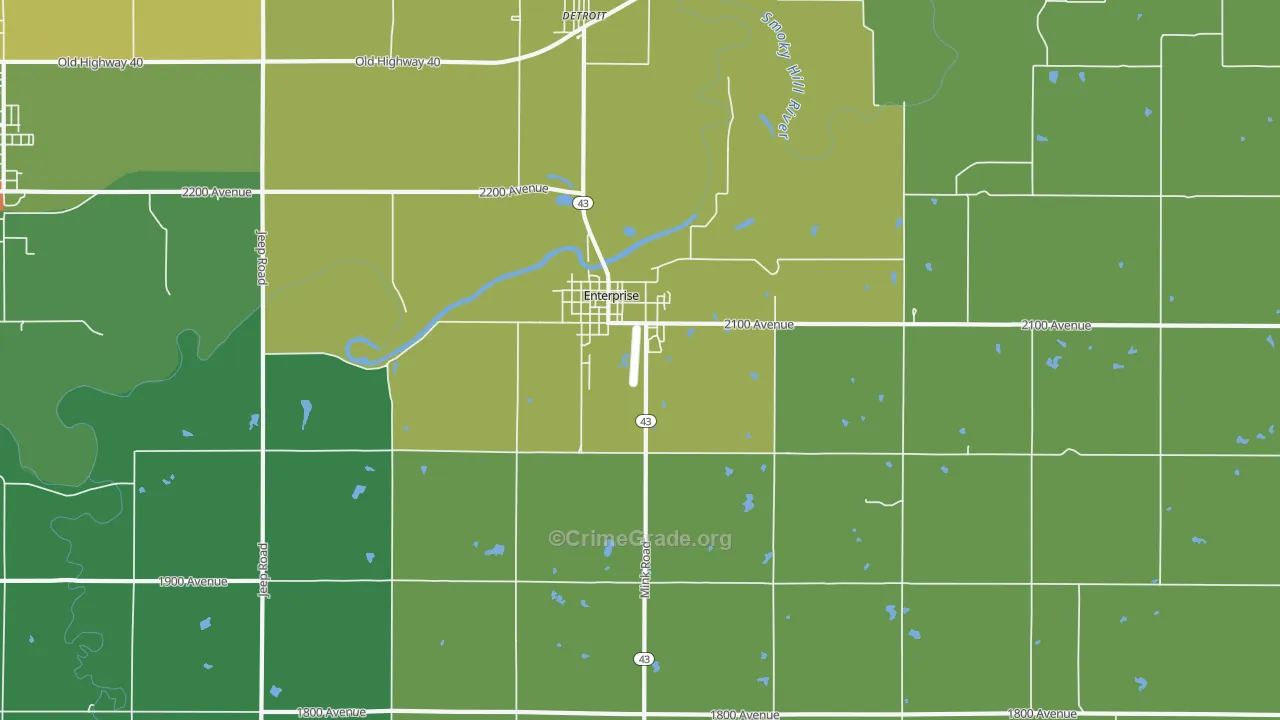 67441, KS Map of Theft Rates