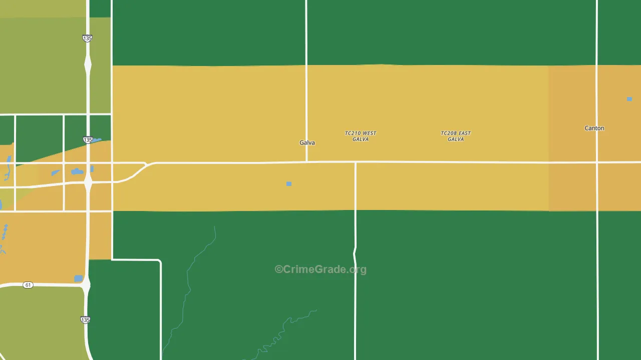 67443, KS Map of Theft Rates