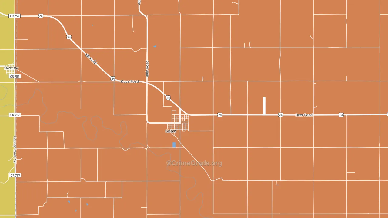 67445, KS Map of Theft Rates