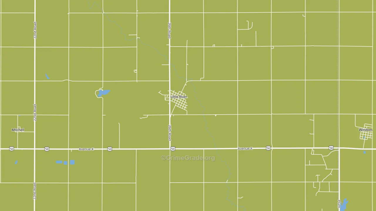 67457, KS Map of Theft Rates
