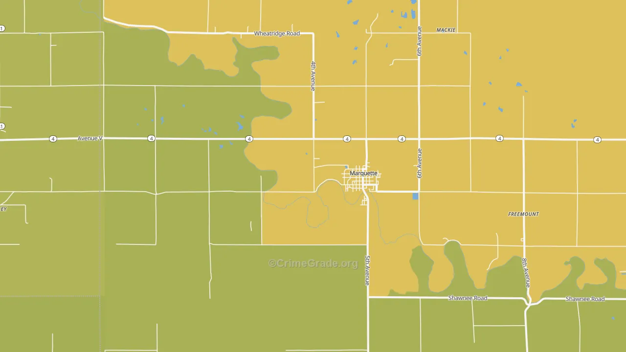 67464, KS Map of Theft Rates