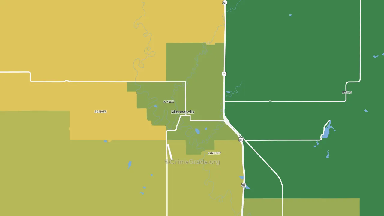 67467, KS Map of Theft Rates