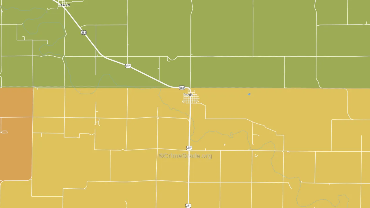 67474, KS Map of Theft Rates