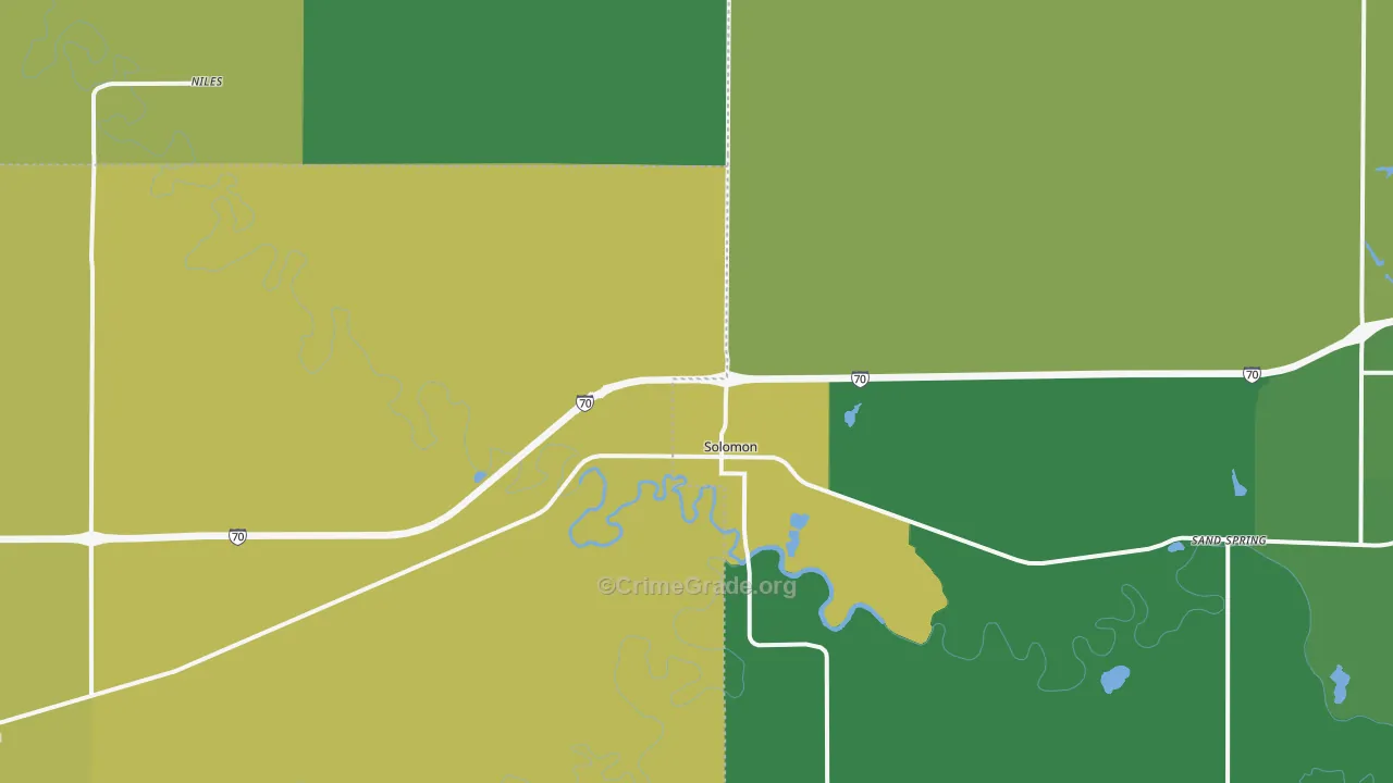 67480, KS Map of Theft Rates