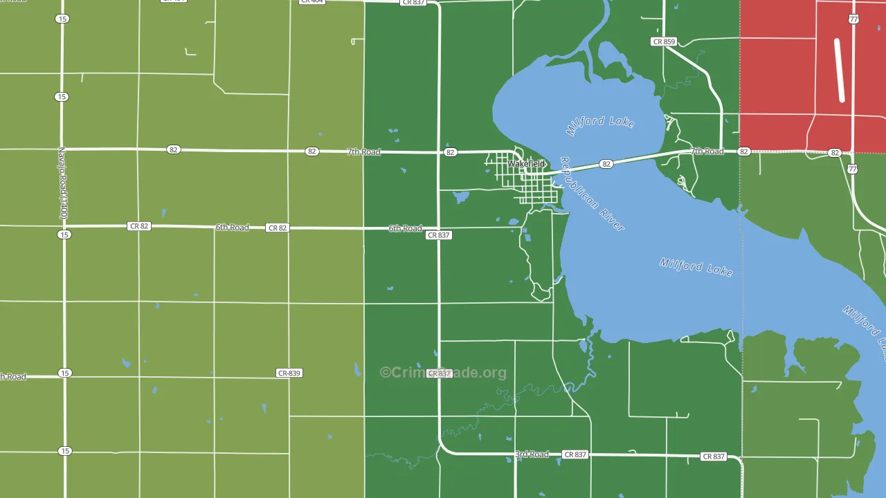 67487, KS Map of Theft Rates