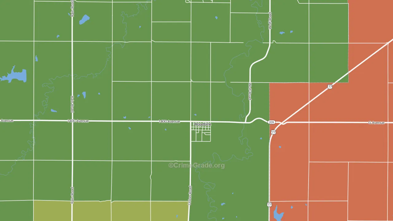 67492, KS Map of Theft Rates