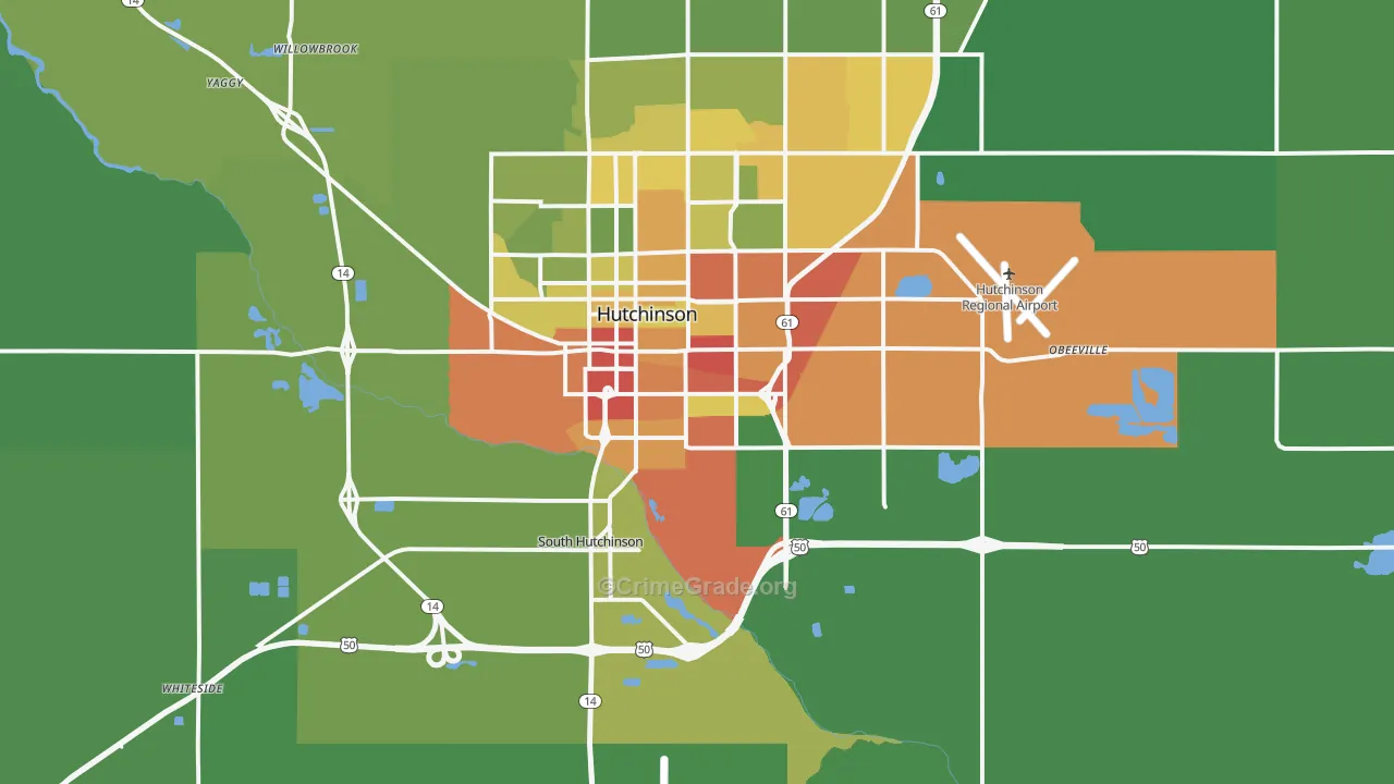 67501, KS Map of Theft Rates