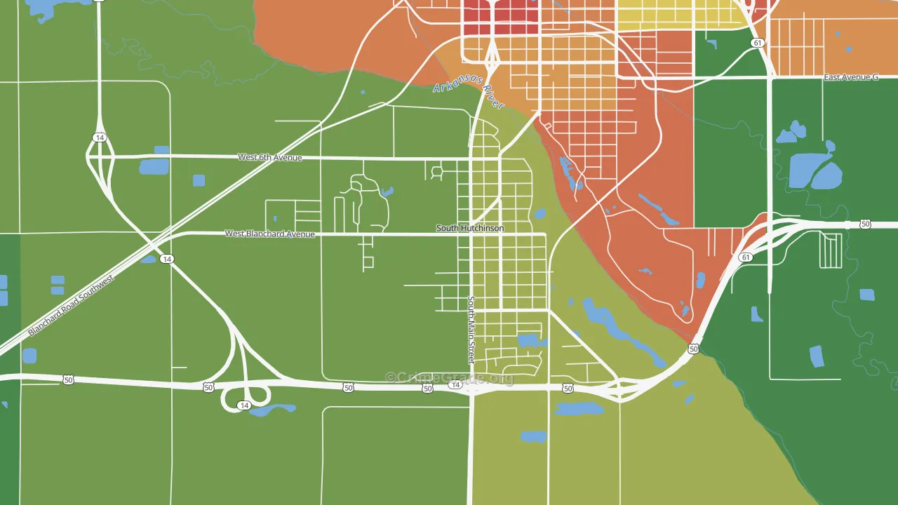 67505, KS Map of Theft Rates
