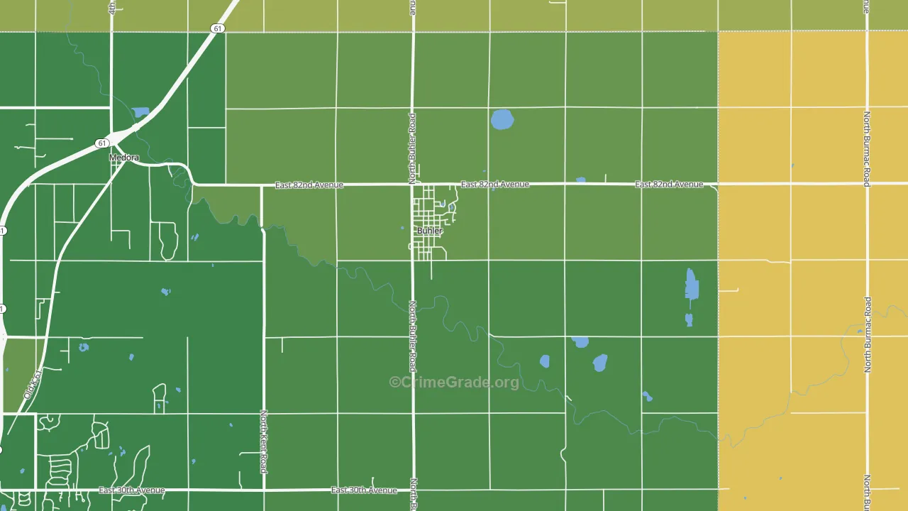 67522, KS Map of Theft Rates