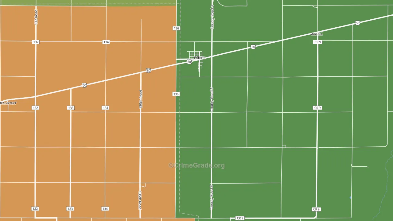 67563, KS Map of Theft Rates