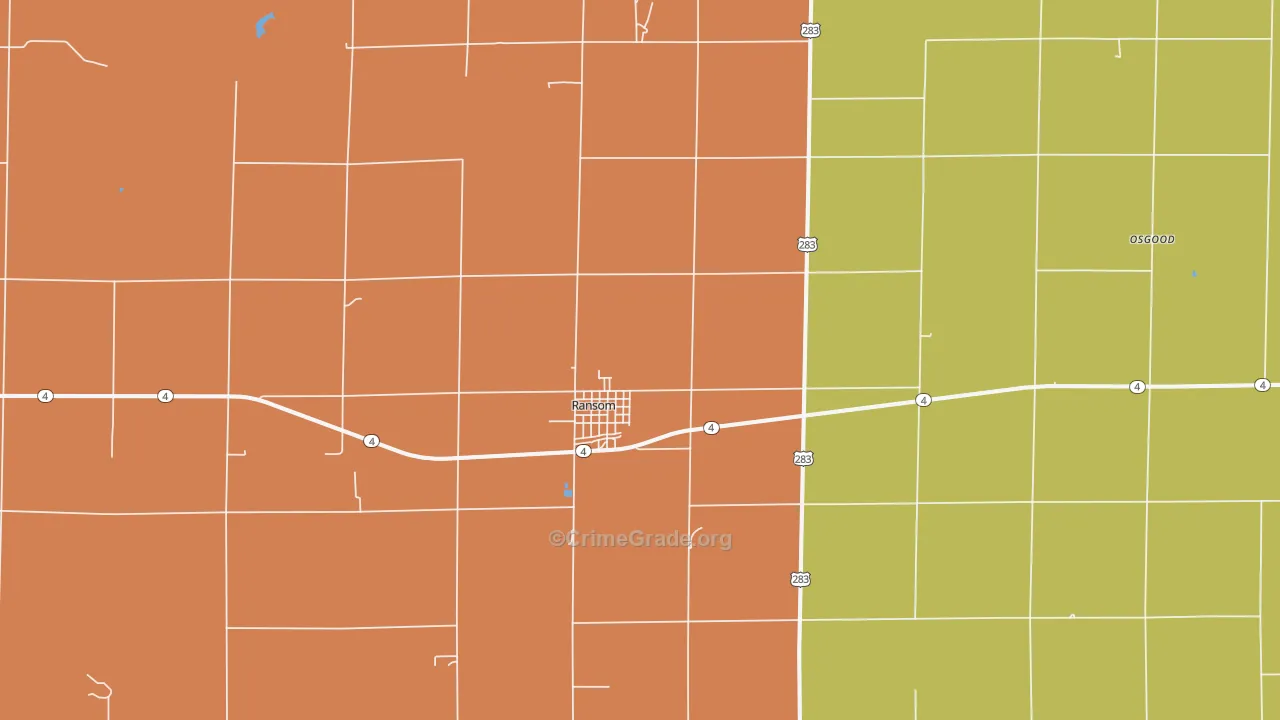 67572, KS Map of Theft Rates