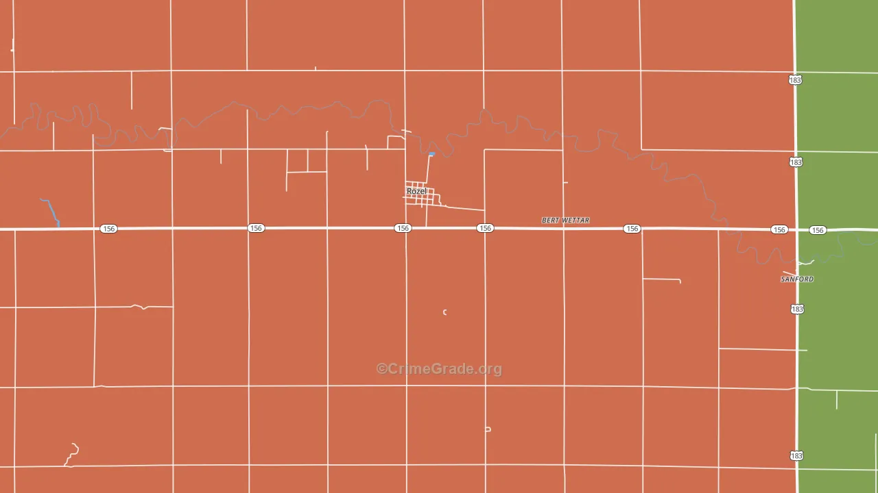67574, KS Map of Theft Rates
