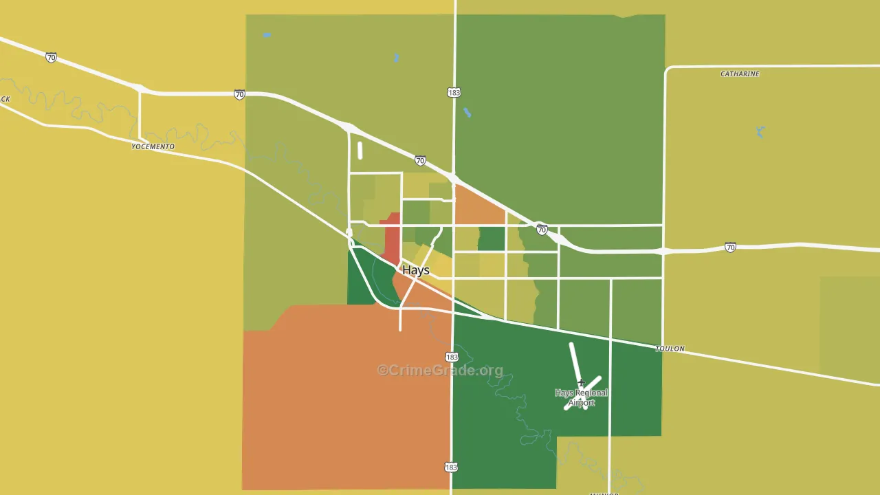 67601, KS Map of Theft Rates