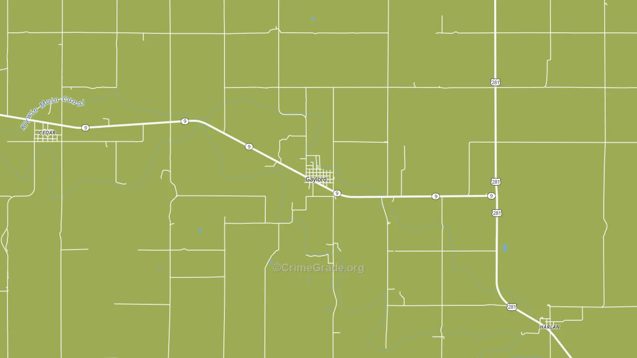 67638, KS Map of Theft Rates