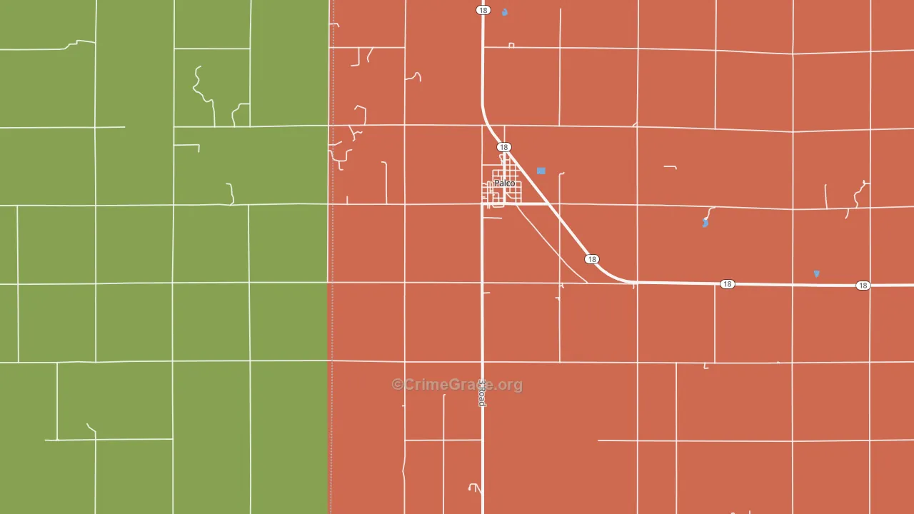 67657, KS Map of Theft Rates