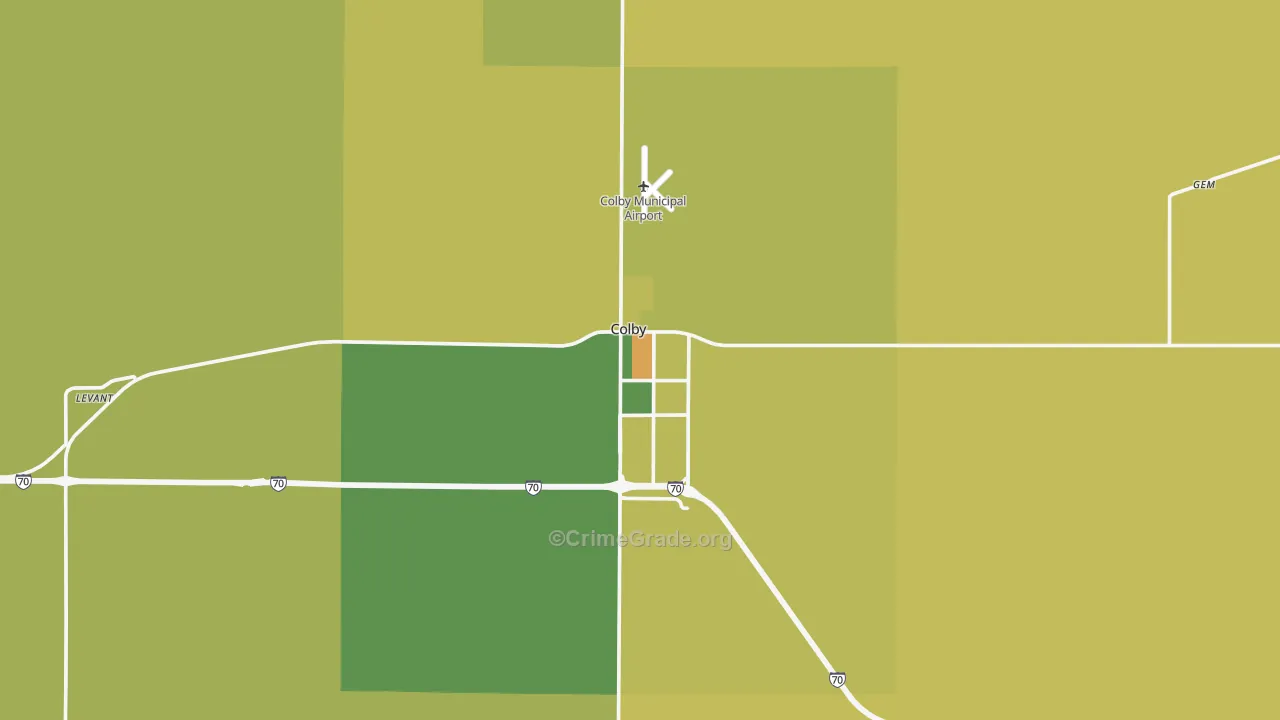 67701, KS Map of Theft Rates