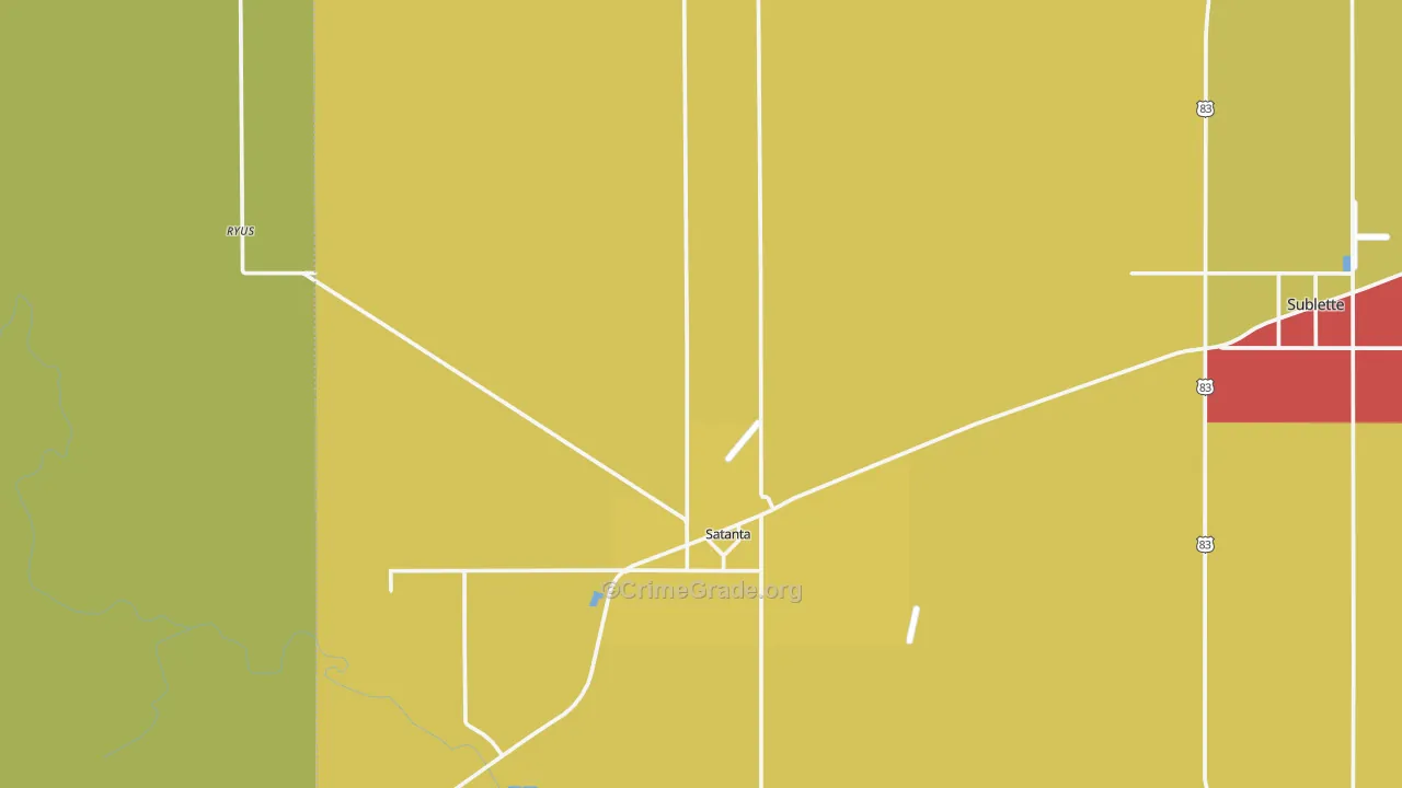 67870, KS Map of Theft Rates