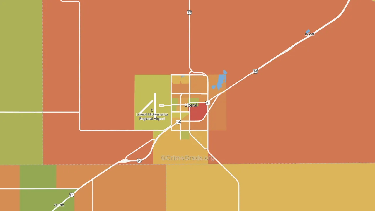 67901, KS Map of Theft Rates