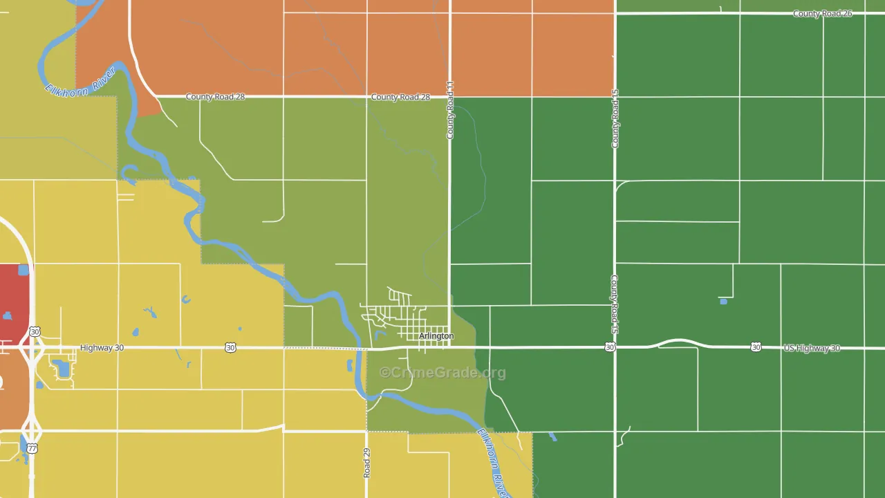 68002, NE Map of Theft Rates