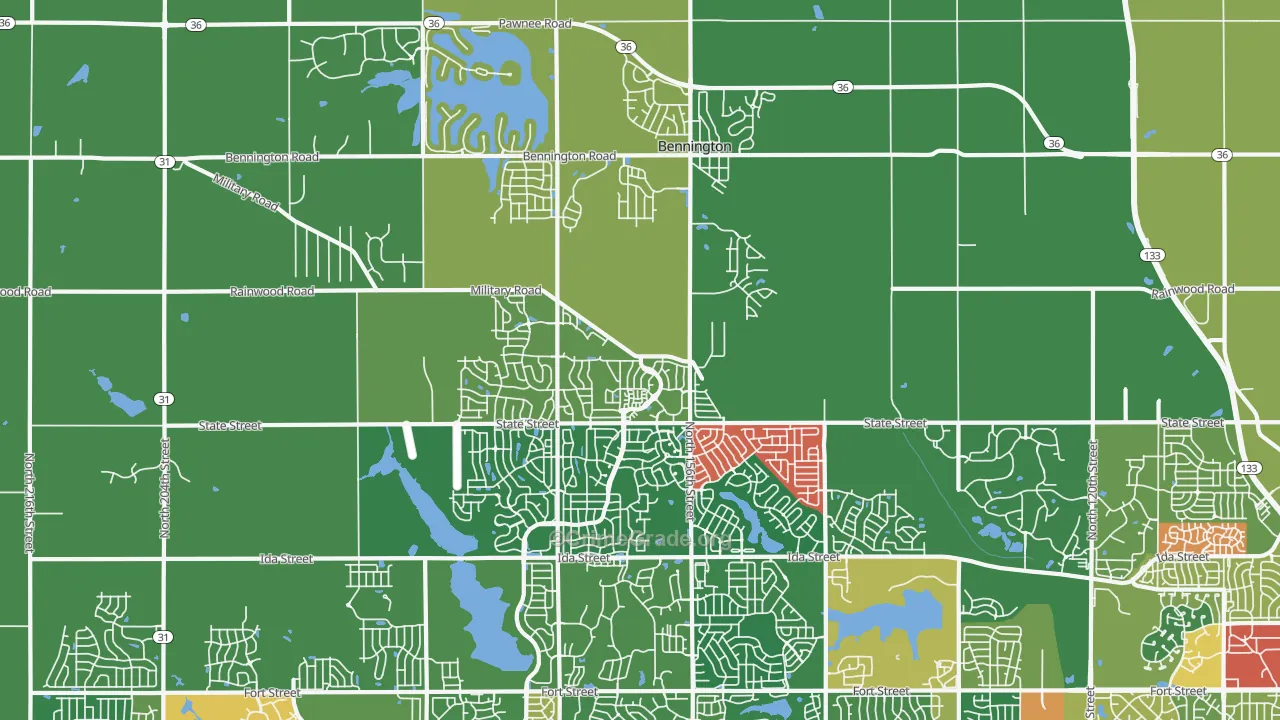 68007, NE Map of Theft Rates