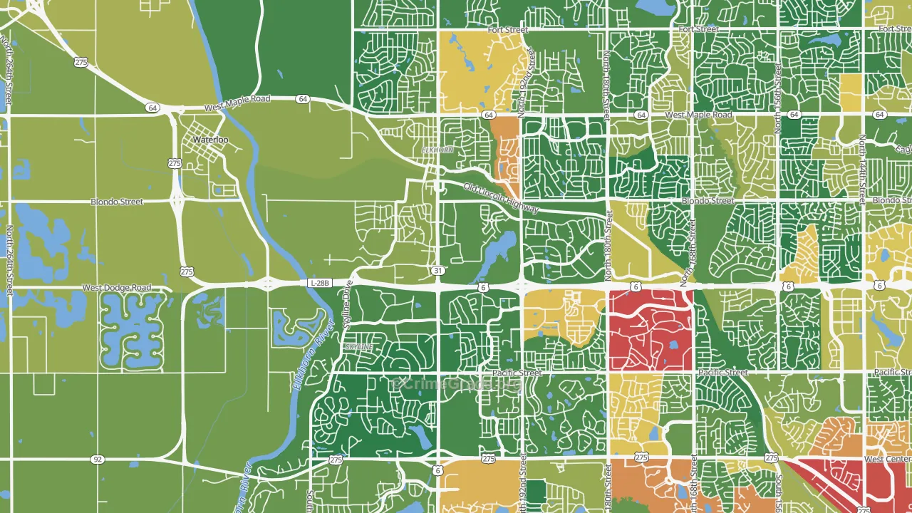 68022, NE Map of Theft Rates