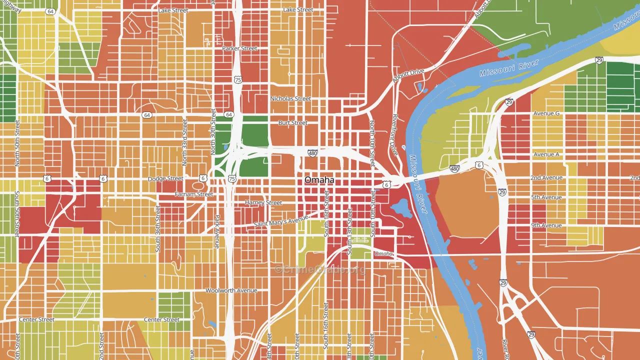68102, NE Map of Theft Rates