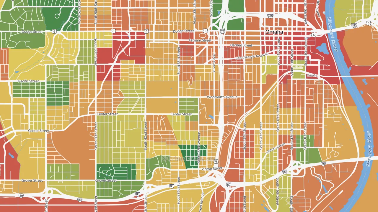 68105, NE Map of Theft Rates