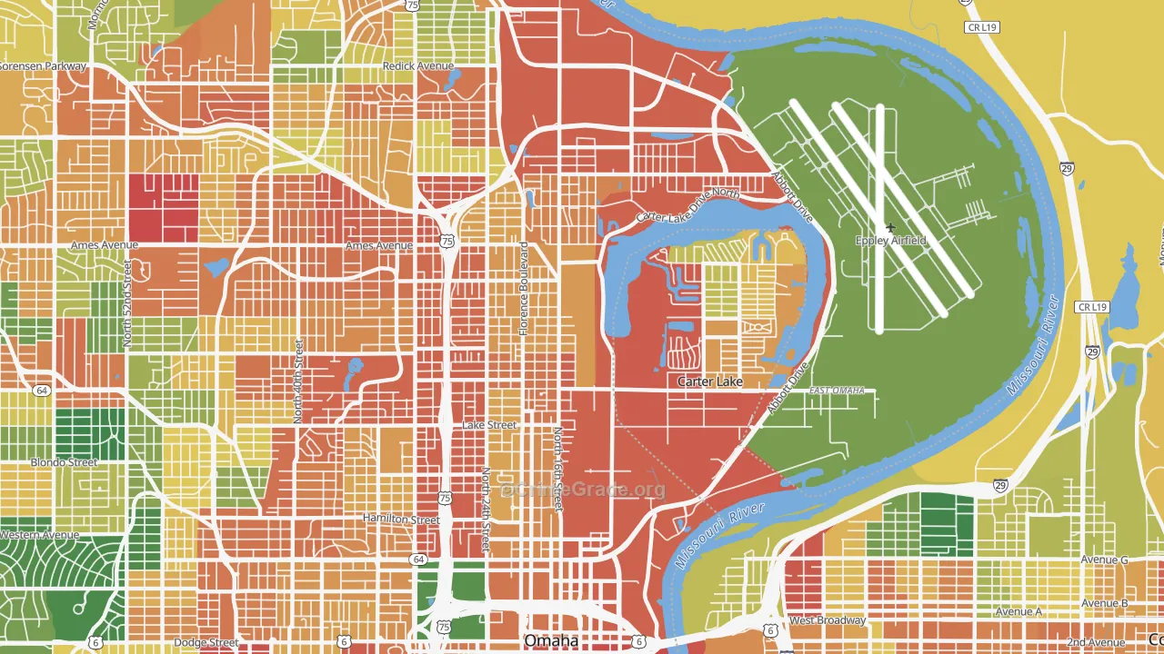 68110, NE Map of Theft Rates