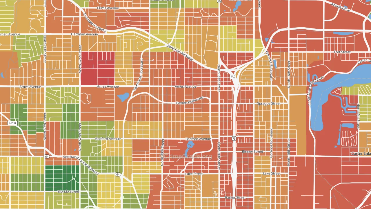68111, NE Map of Theft Rates