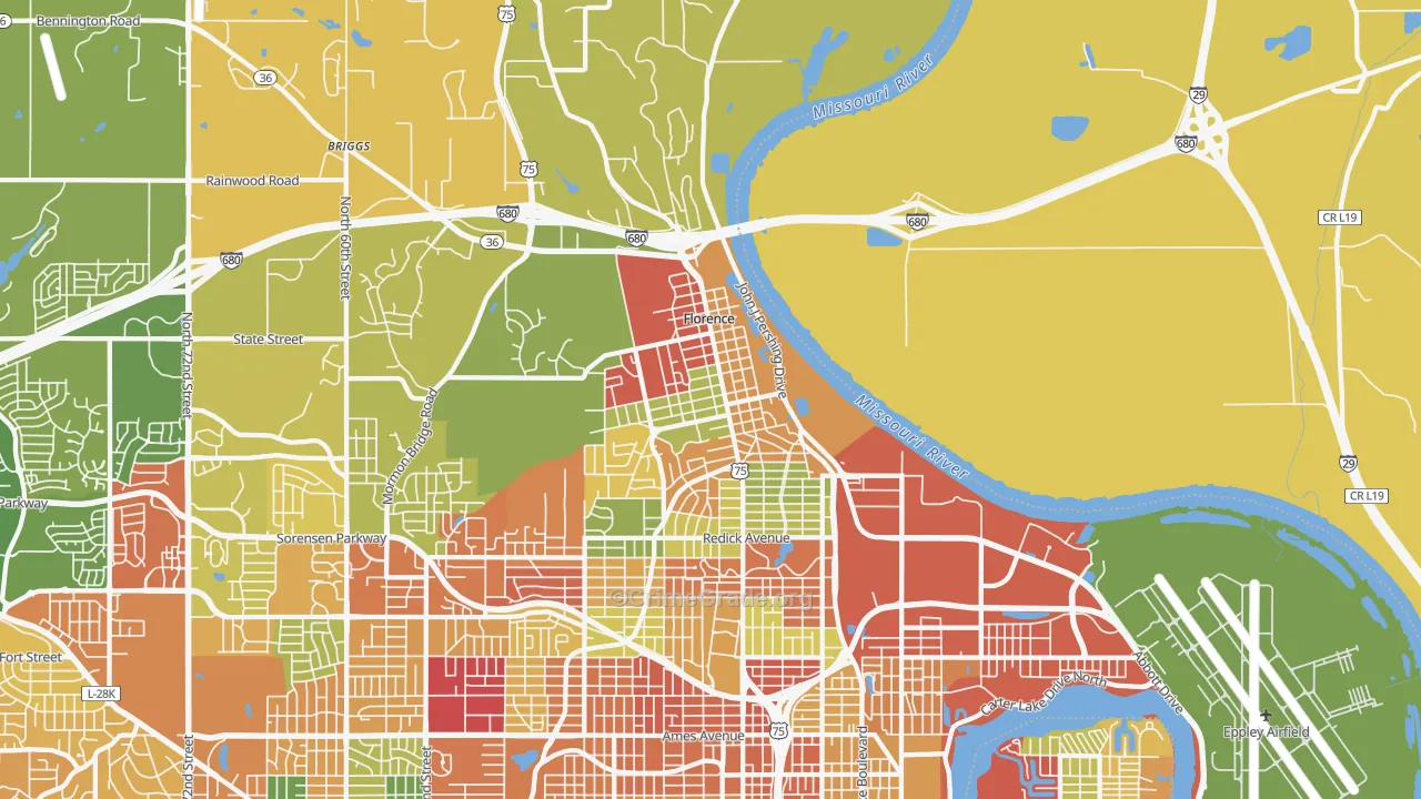 68112, NE Map of Theft Rates