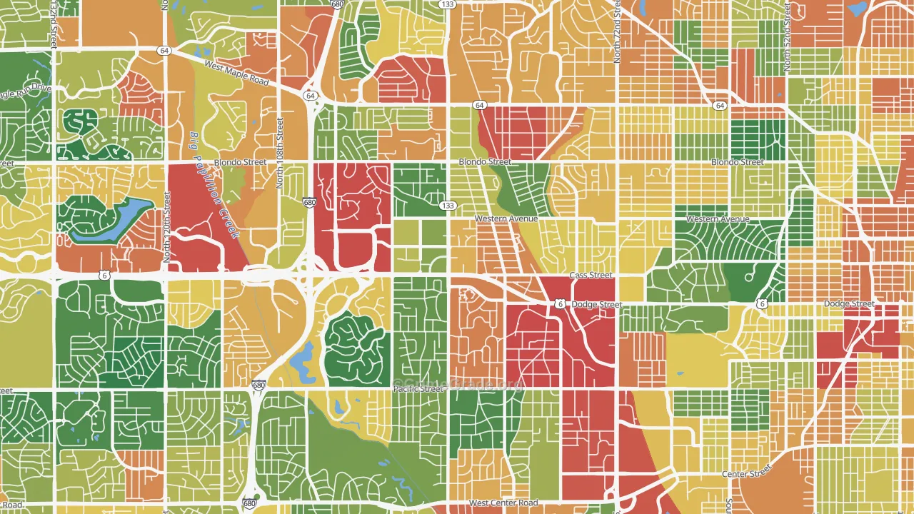 68114, NE Map of Theft Rates