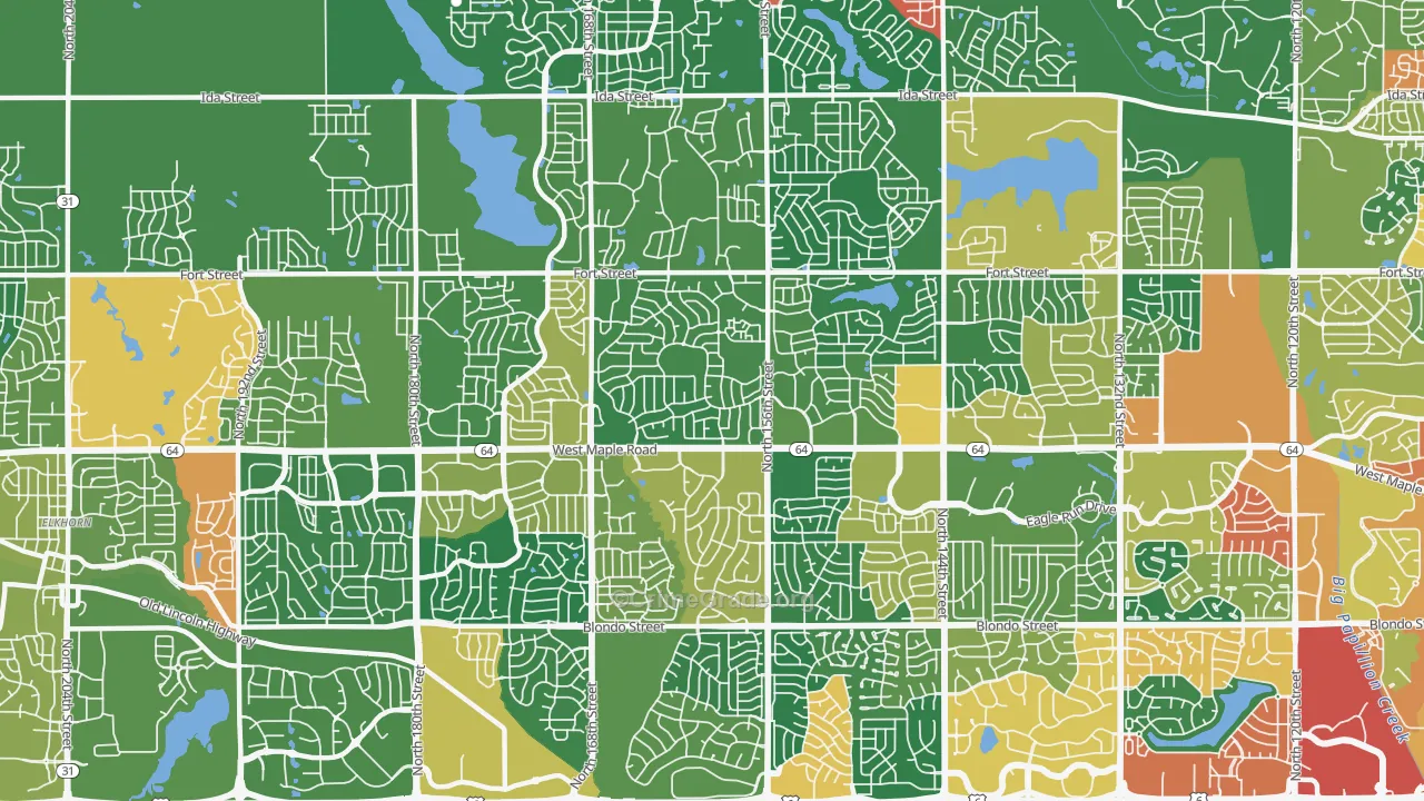 68116, NE Map of Theft Rates