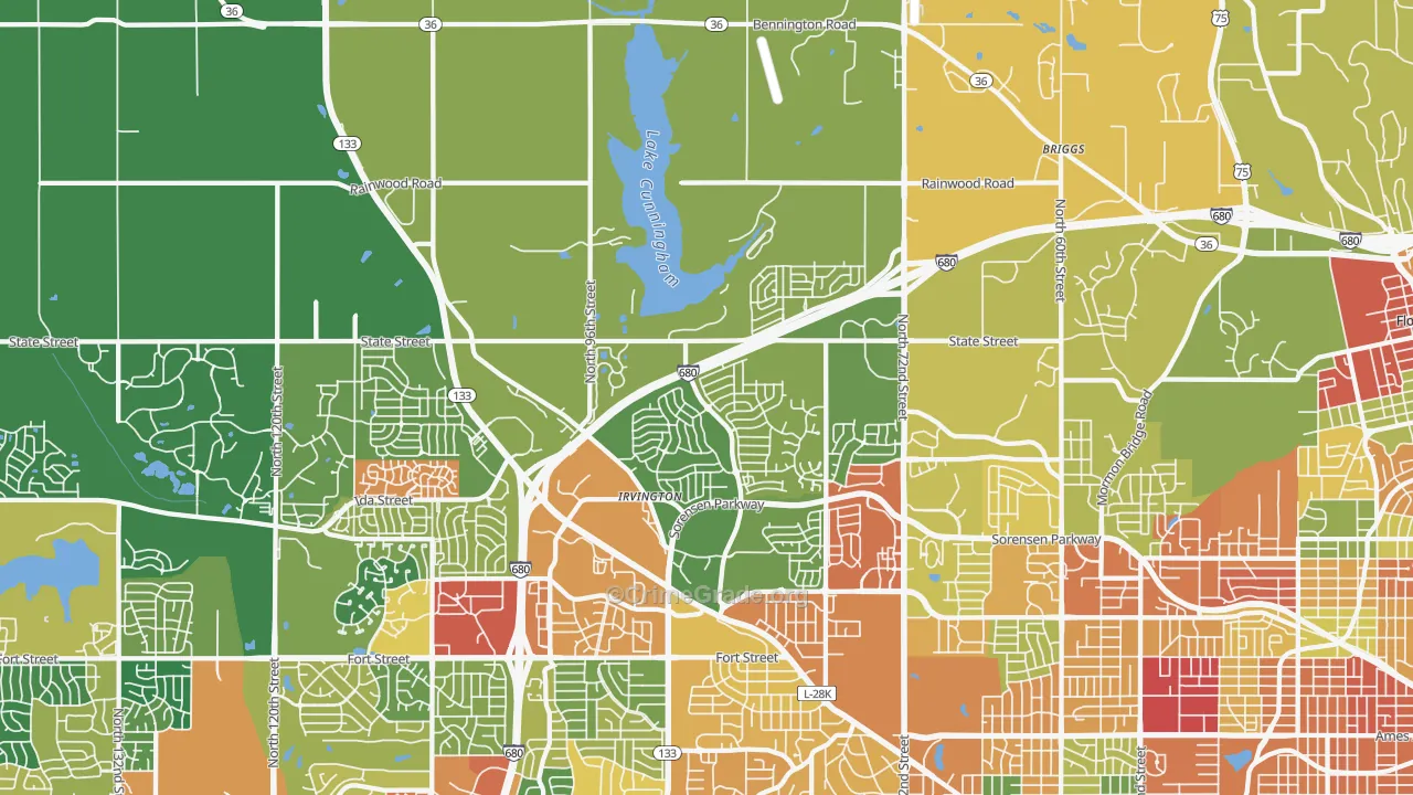 68122, NE Map of Theft Rates