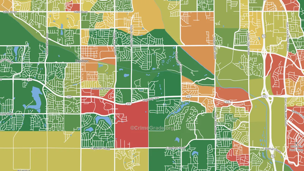 68133, NE Map of Theft Rates