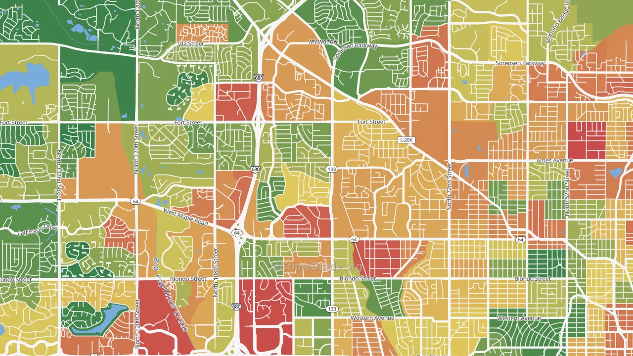 68134, NE Map of Theft Rates