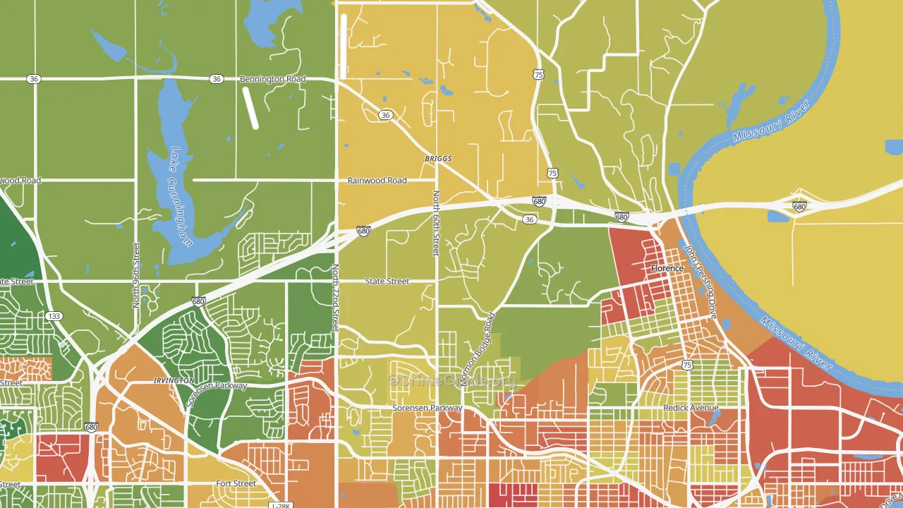 68152, NE Map of Theft Rates