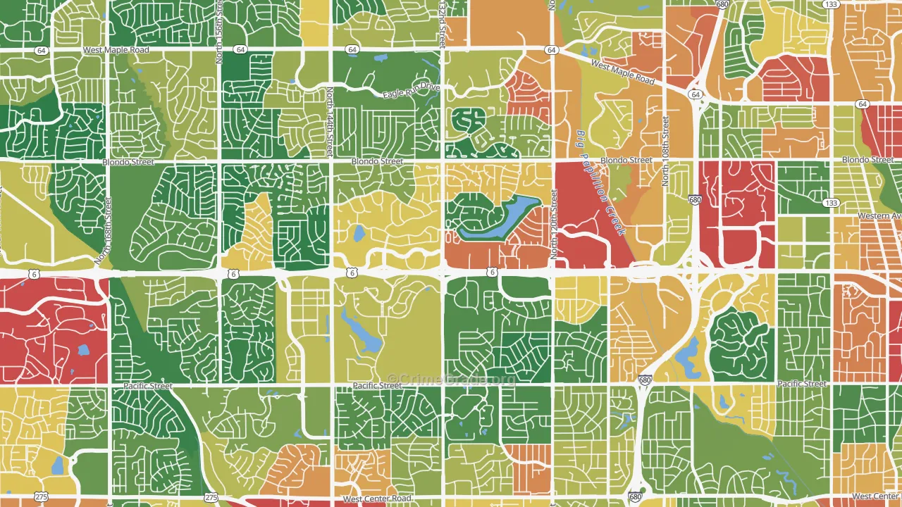 68154, NE Map of Theft Rates