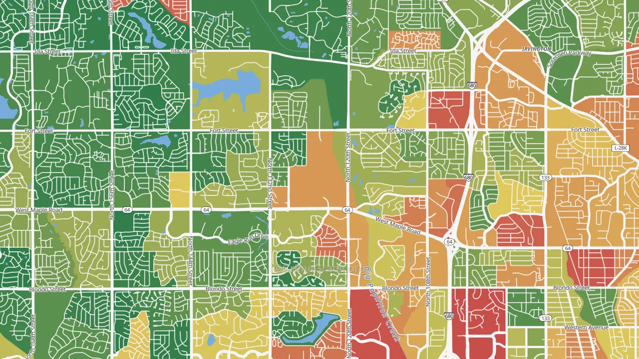 68164, NE Map of Theft Rates