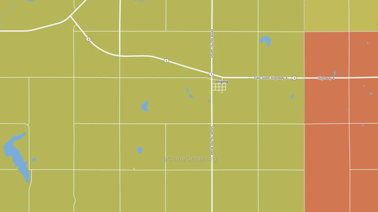 68458, NE Map of Theft Rates