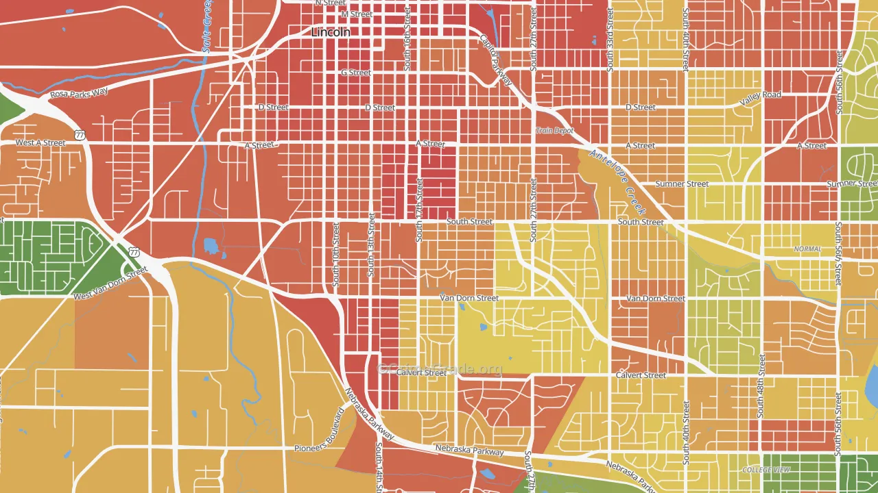 68502, NE Map of Theft Rates