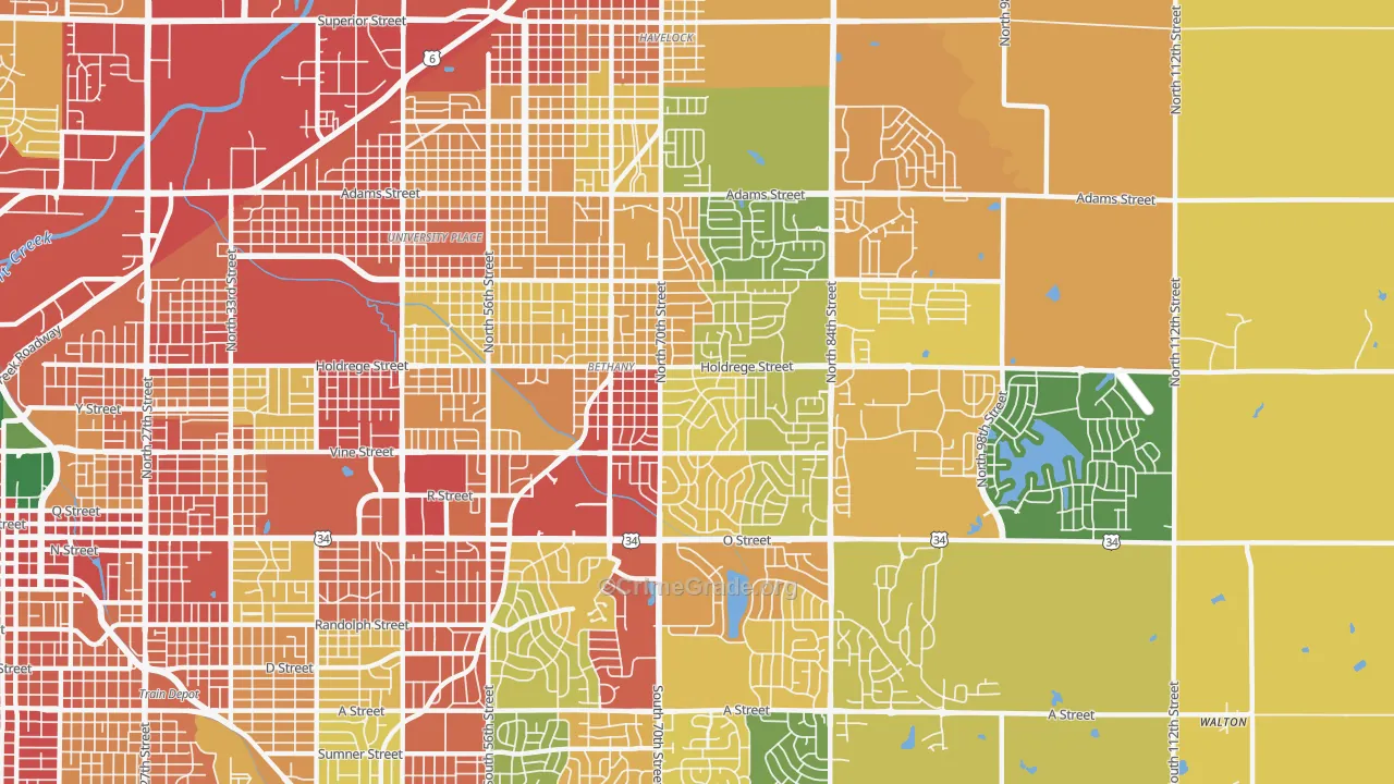68505, NE Map of Theft Rates