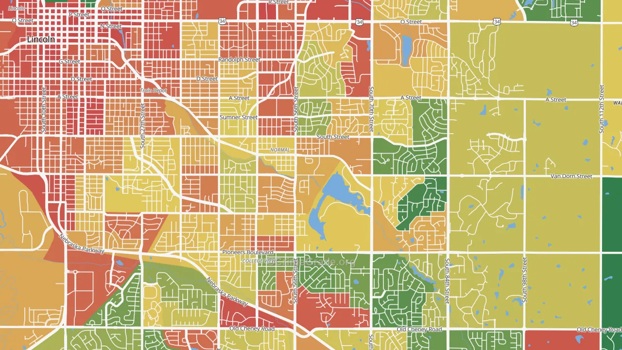 68506, NE Map of Theft Rates