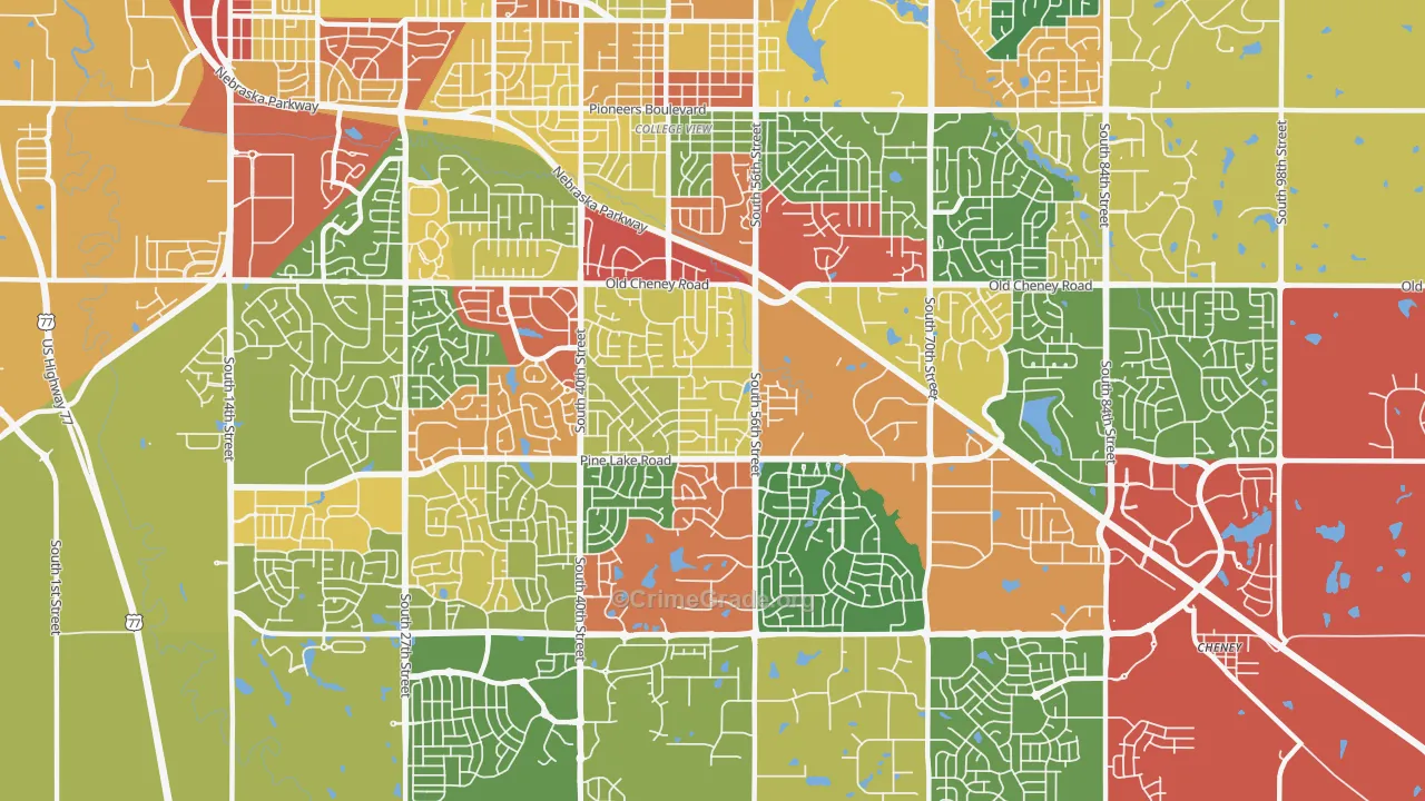 68516, NE Map of Theft Rates